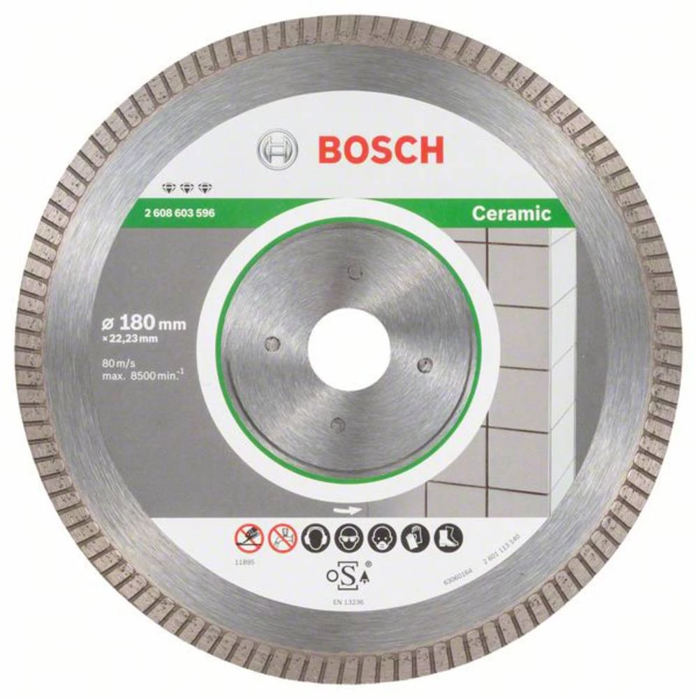 Dijamantna rezna ploča Best for Ceramic Extra-Clean Turbo, 180 x 22,23 x 1,6 x 7 mm Bosch Accessories 2608603596 promjer 180 mm