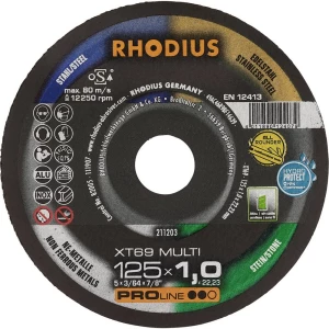 Rhodius XT69 MULTI BOX 211211 rezna ploča ravna  125 mm 22.23 mm 10 St. slika