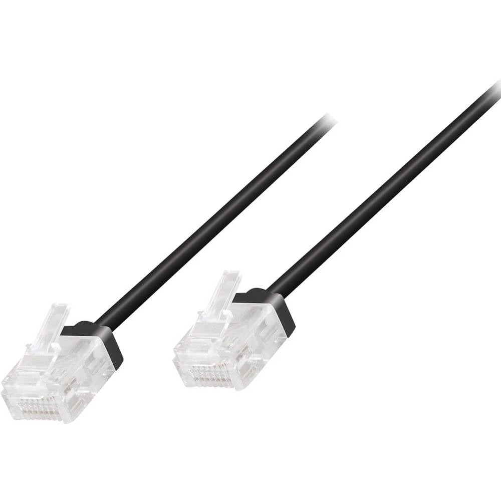LogiLink CQ3043U RJ45 mrežni kabel, Patch kabel CAT 6a U/UTP 1.50 m crna iznimno tanak, visokofleksibilan, vatrostalan, slika