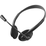 PC naglavne slušalice sa mikrofonom 3,5 mm priključak Sa vrpcom, Stereo Trust Primo Chat Na ušima Crna