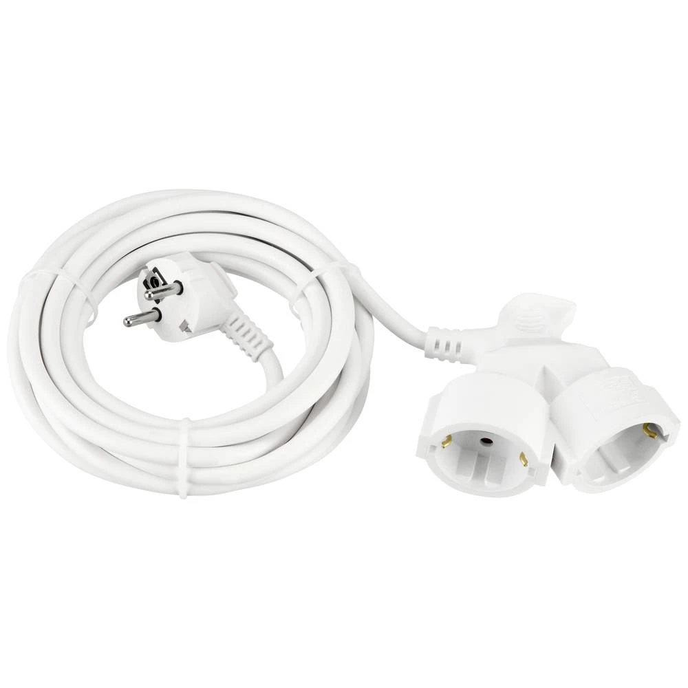 Produžetak dvostruki zaštitni kontakt plastični H05VV-F 3G1.5² 5m bijeli REV 0016052114 struja produžetak  16 A  5 m slika