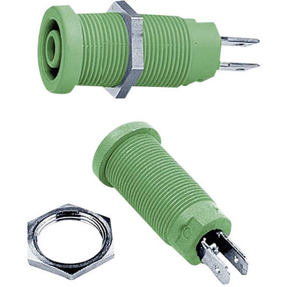 Stäubli XEB-1R sigurnosni laboratorijski ženski konektor ženski konektor, vertikalna ugradnja Zatik-Ø: 4 mm zelena 1 St. slika
