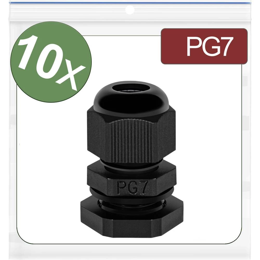 Quadrios 24CA378 kabelska uvodnica  PG7  poliamid crna 10 St. slika