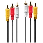 LINDY Cinch AV priključni kabel [3x muški cinch konektor - 3x muški cinch konektor] 2 m crna