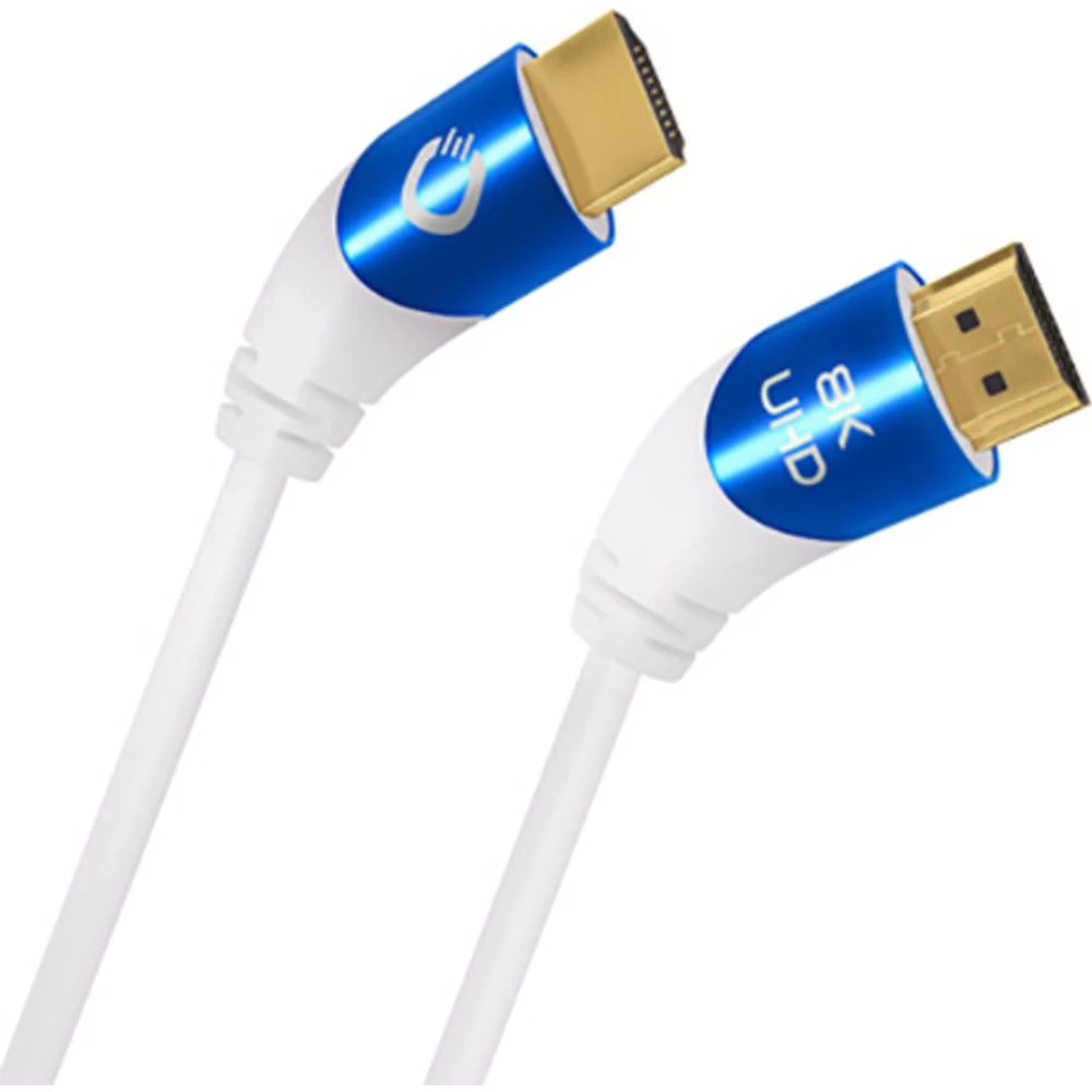 Oehlbach HDMI priključni kabel HDMI A utikač, HDMI A utikač 1.50 m bijela D1C42536 Ultra HD (8K), trostruko zaštićen HDMI kabel slika