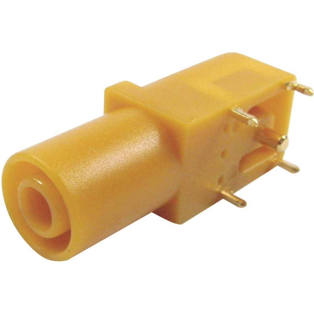 Cliff FCR7350Y sigurnosni laboratorijski ženski konektor ženski konektor, kutni Zatik-Ø: 4 mm žuta 1 St. slika