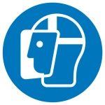 obvezni znak Koristi štitnik za lice, Higijena i udaljenost samoljepljiva folija (Ø) 50 mm ISO 7010 6 St.