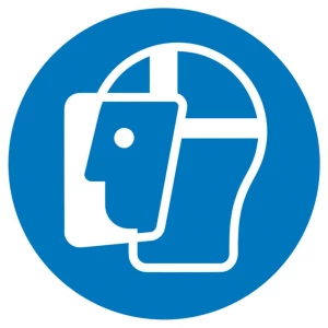 obvezni znak Koristi štitnik za lice, Higijena i udaljenost samoljepljiva folija (Ø) 50 mm ISO 7010 6 St. slika