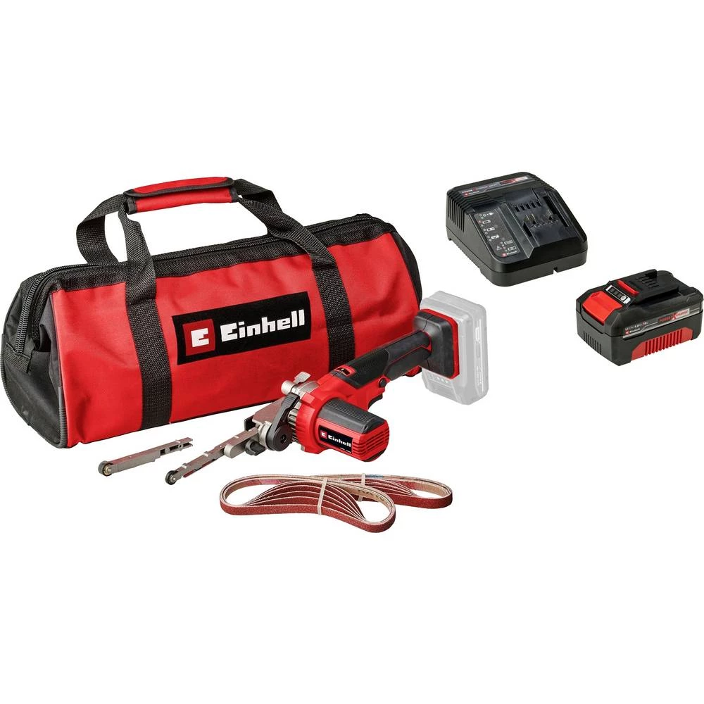 Einhell 4461000+4512042 baterijska tračna brusilica uklj. akumulator, uklj. punjač Širina trake 13 mm Pojasna duljina 45 slika