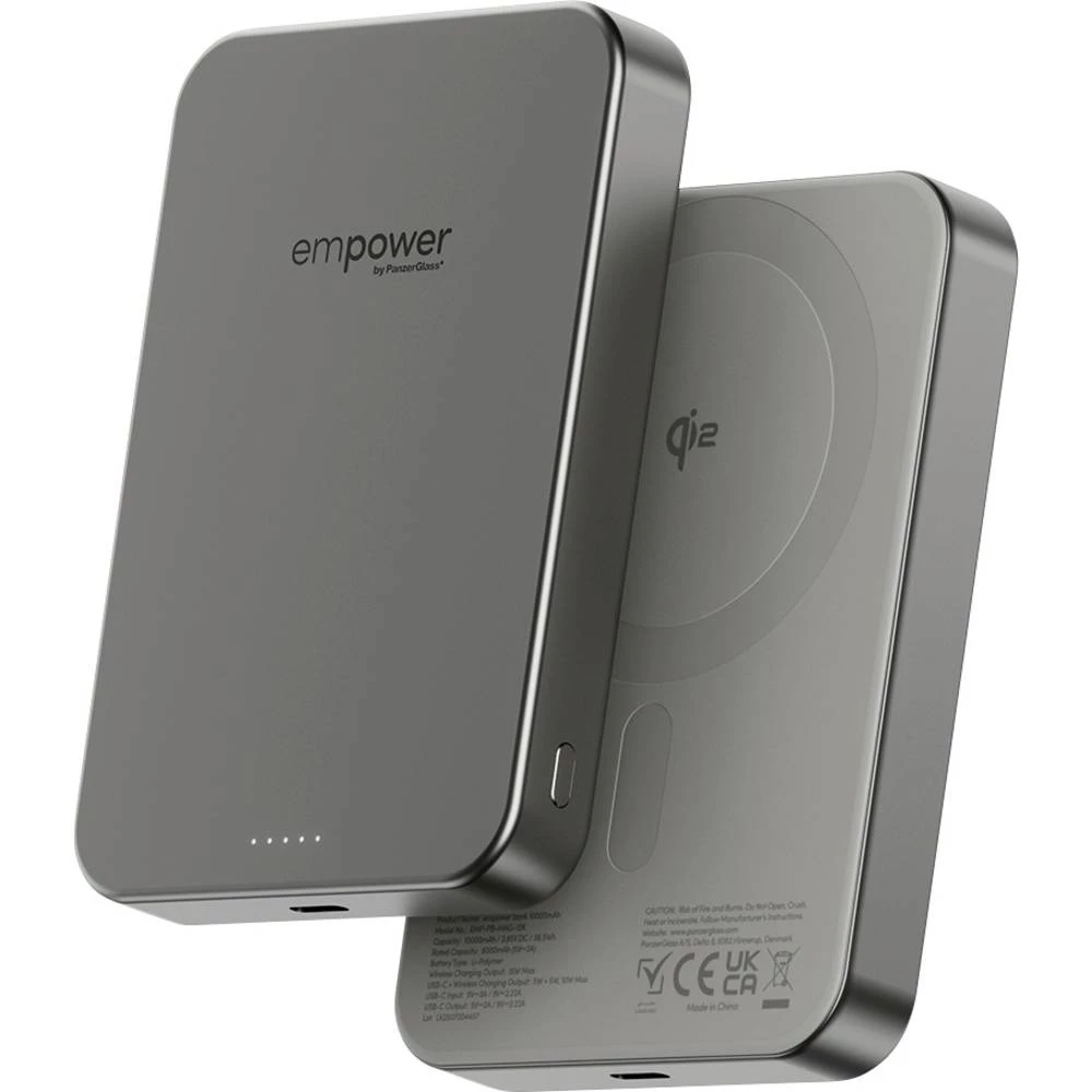 PanzerGlass empower Bank powerbank (rezervna baterija) 10000 mAh Magsafe, Qi Wireless Charging USB-C® prikaz statusa slika