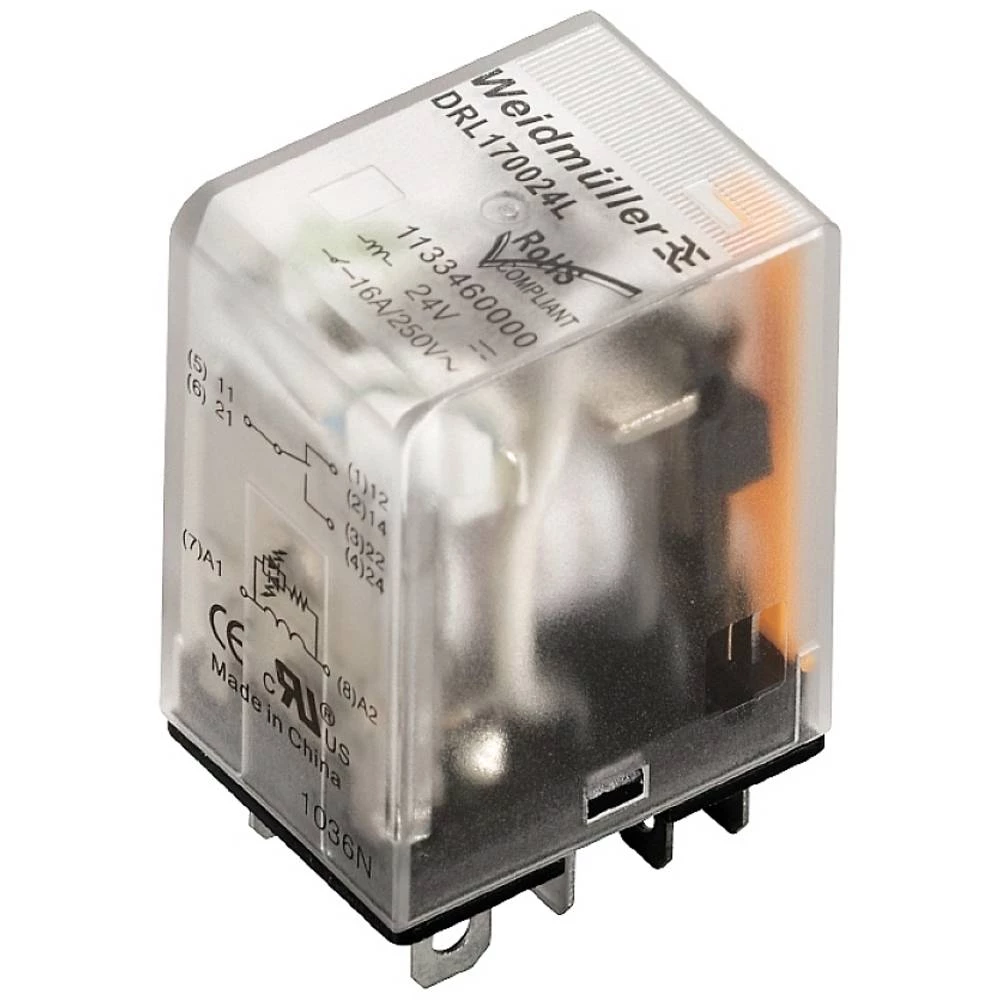 Weidmüller DRL273024L utični relej 24 V/DC 10 A 2 prebacivanje 20 St. slika