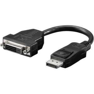 Goobay DisplayPort / DVI Adapter [1x Muški konektor DisplayPort - 1x Ženski konektor DVI, 24 + 1 pol] Crna slika