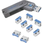LogiLink zaključavanje USB priključka AU0045 8-dijelni komplet srebrna, plava boja uklj. 1 ključ AU0045