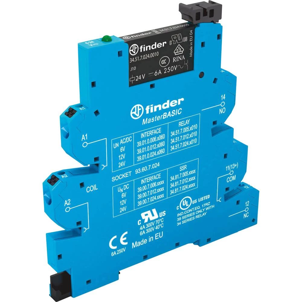 Finder 39.01.0.006.0060 spojni relej 6 V/DC, 6 V/AC 6 A 1 prebacivanje Tray 1 kom. slika
