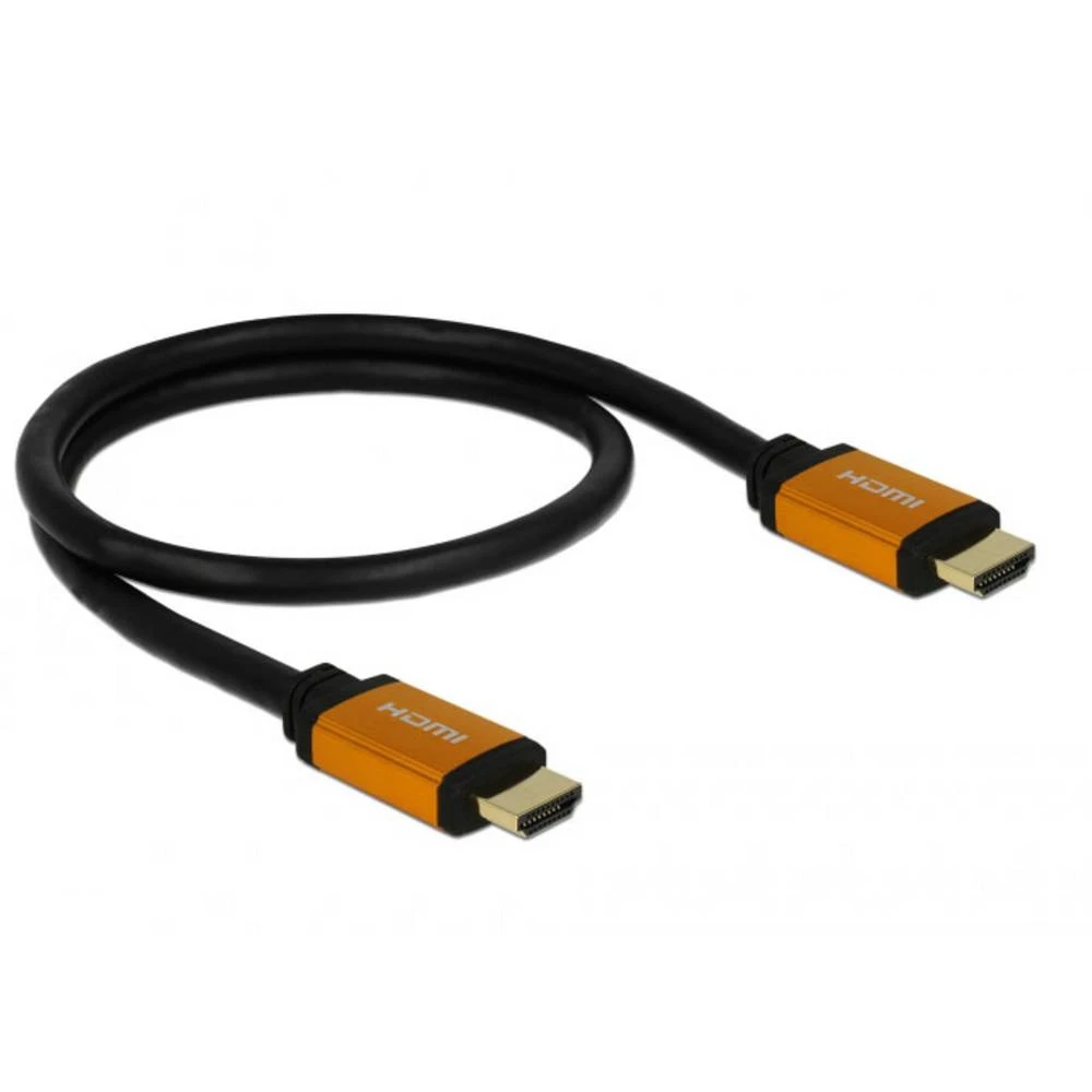Delock HDMI priključni kabel HDMI A utikač 0.5 m crna, zlatna 85726 trostruko zaštićen, pozlaćeni kontakti, 8K UHD HDMI slika