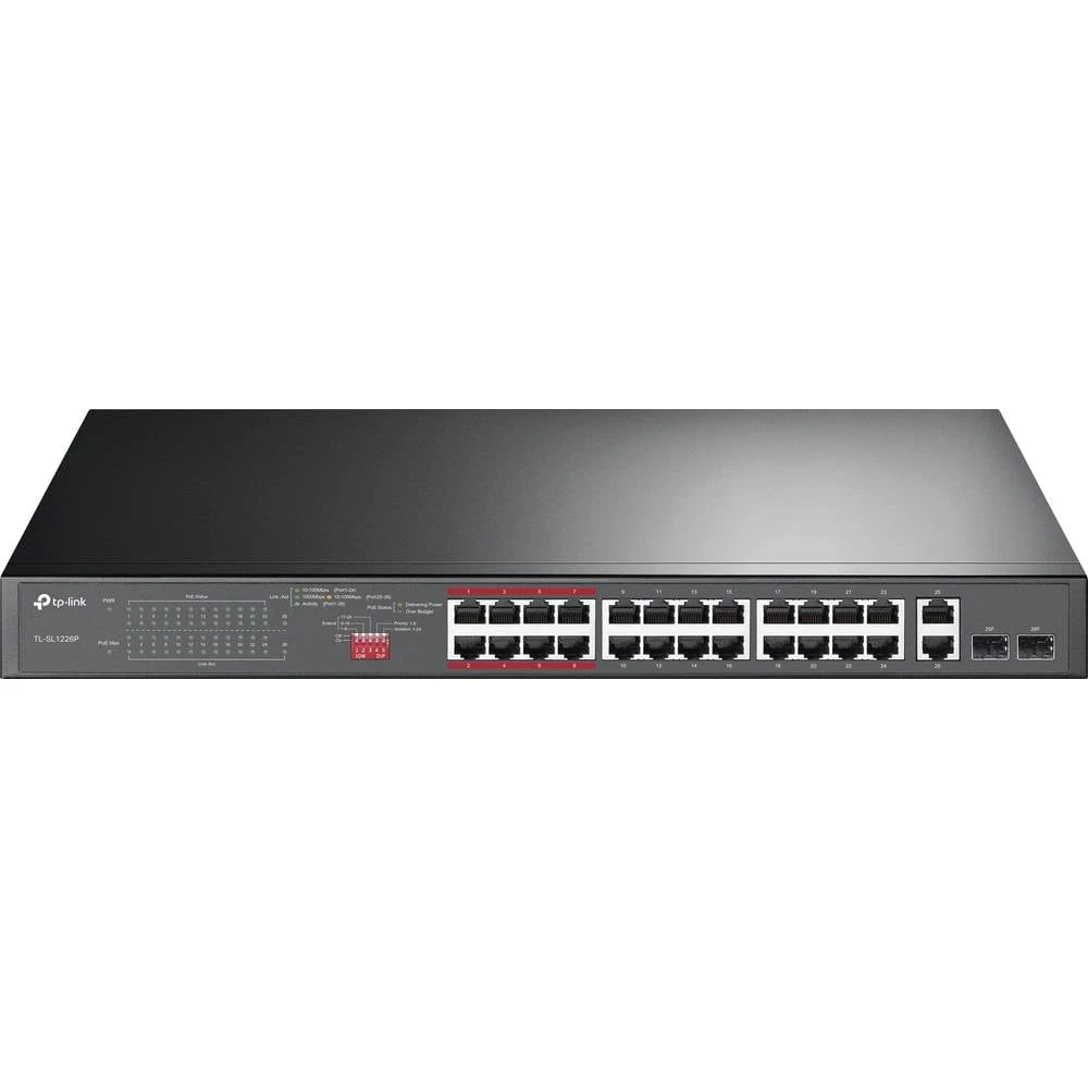 TP-LINK TL-SL1226P mrežni preklopnik 24 + 2 ulaza 10 / 100 MBit/s PoE funkcija slika