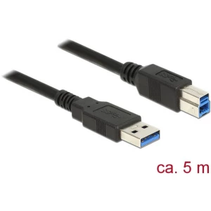 Delock    USB kabel    USB 3.2 gen. 1 (USB 3.0)    USB-A utikač, USB-B utikač    5.00 m    crna    pozlaćeni kontakti slika