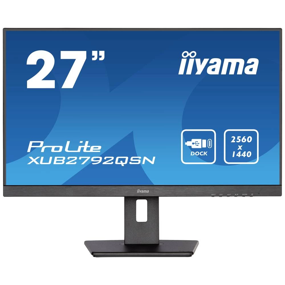 Iiyama PROLITE XUB2792QSN-B5 LED zaslon 68.6 cm (27 palac) Energetska učinkovitost 2021 E (A - G) 2560 x 1440 piksel WQHD 4 ms HDMI™, DisplayPort, USB-C®, USB, RJ45 IPS LED slika