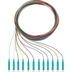 Rutenbeck 228040002 Glasfaser svjetlovodi priključni kabel [12x muški konektor lc - 12x slobodan kraj] Multimode OM3 slika