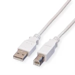 Value USB kabel USB 2.0 USB-A utikač, USB-B utikač 3.00 m bijela sa zaštitom 11.99.8831