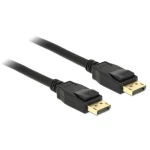 Delock DisplayPort priključni kabel DisplayPort utikač, DisplayPort utikač 5.00 m crna 83808 pozlaćeni kontakti DisplayPort kabel