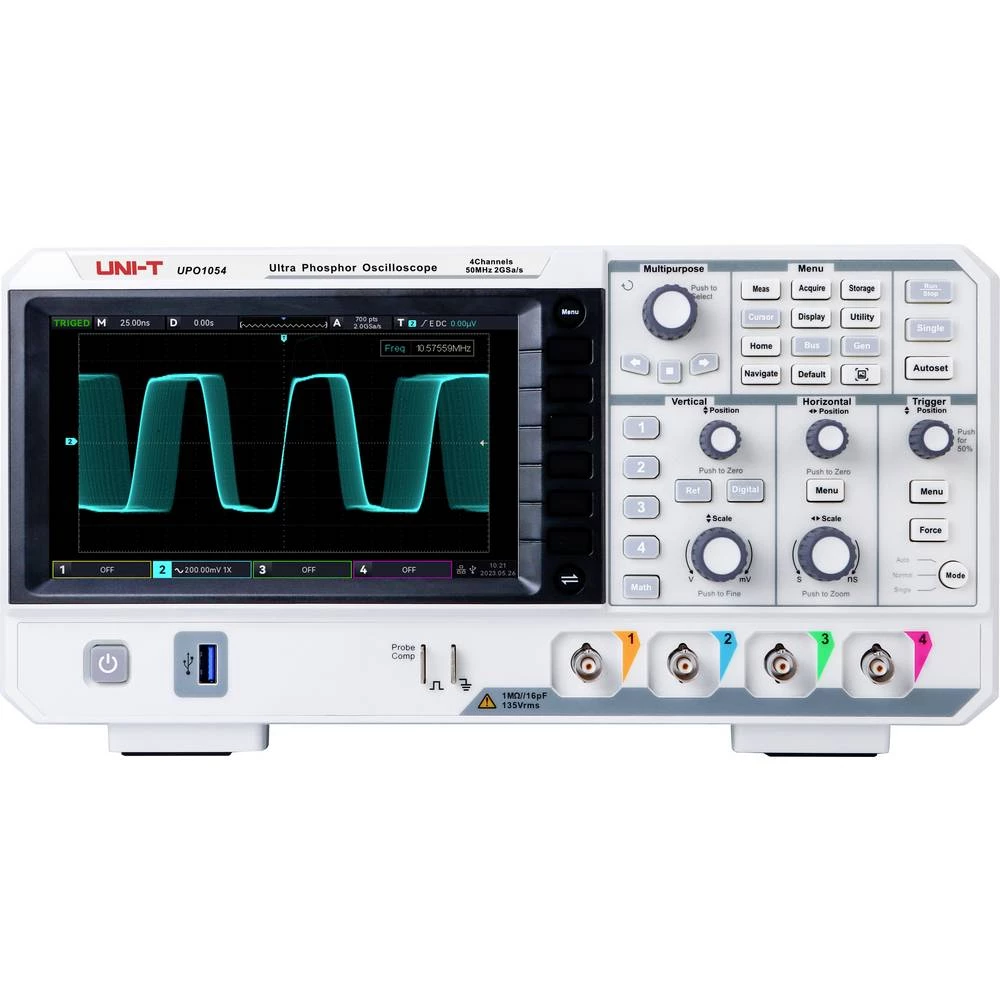 Uni-T UPO1054 digitalni osciloskop 50 MHz 56 Mpts 1 kom. slika
