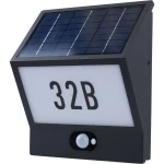 Solarna svjetiljka s kućnim brojem i senzorom pokreta 3.3 W Toplo-bijela Heitronic 37150 Andrea Crna