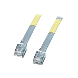 LINDY ISDN priključni kabel [1x RJ12-utikač 6p6c - 1x RJ12-utikač 6p6c] 5 m siva slika