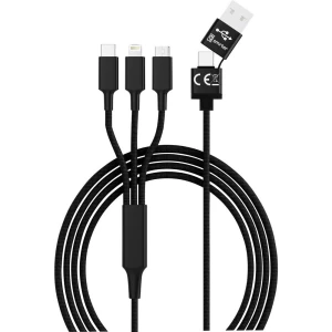 Smrter    USB kabel za punjenje    USB 2.0    USB-A utikač, USB-C™ utikač, Apple Lightning utikač, USB-Micro-B utikač    1.20 m    crna slika
