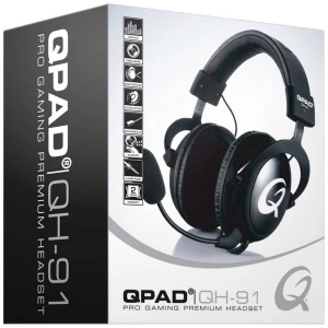 QPAD QH91 igraće naglavne slušalice sa mikrofonom 2x 3,5 utičnica (mikrofon/slušalice) sa vrpcom preko ušiju crna slika