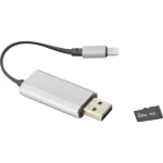 Apple Lightning čitač kartica Smartphone/tablet računalo ednet Smart Memory Svemirsko-siva USB 3.1, Apple Lightning, microSD