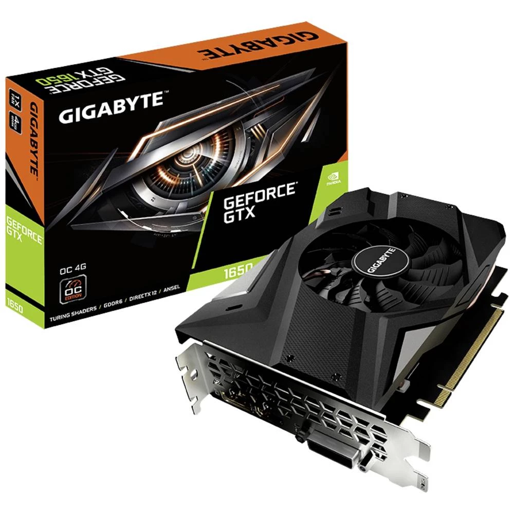 Gigabyte grafička kartica Nvidia GeForce GTX1650 D6 OC 4 GB GDDR6-SDRAM PCIe x16 DisplayPort, HDMI™, DVI slika