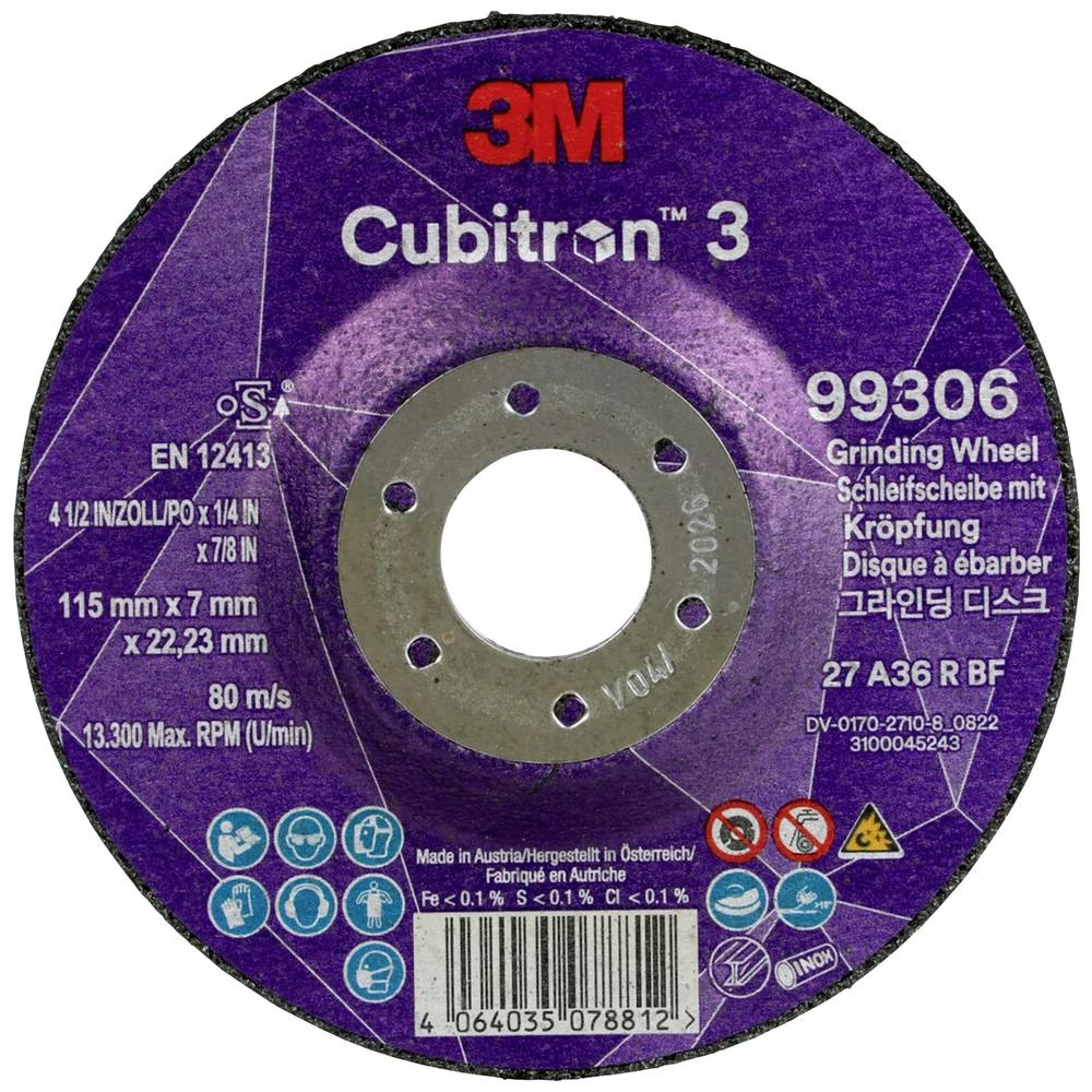 Cubitron 99306 brusna ploča promjer 115 mm Promjer bušotine 22.23 mm 10 St. slika