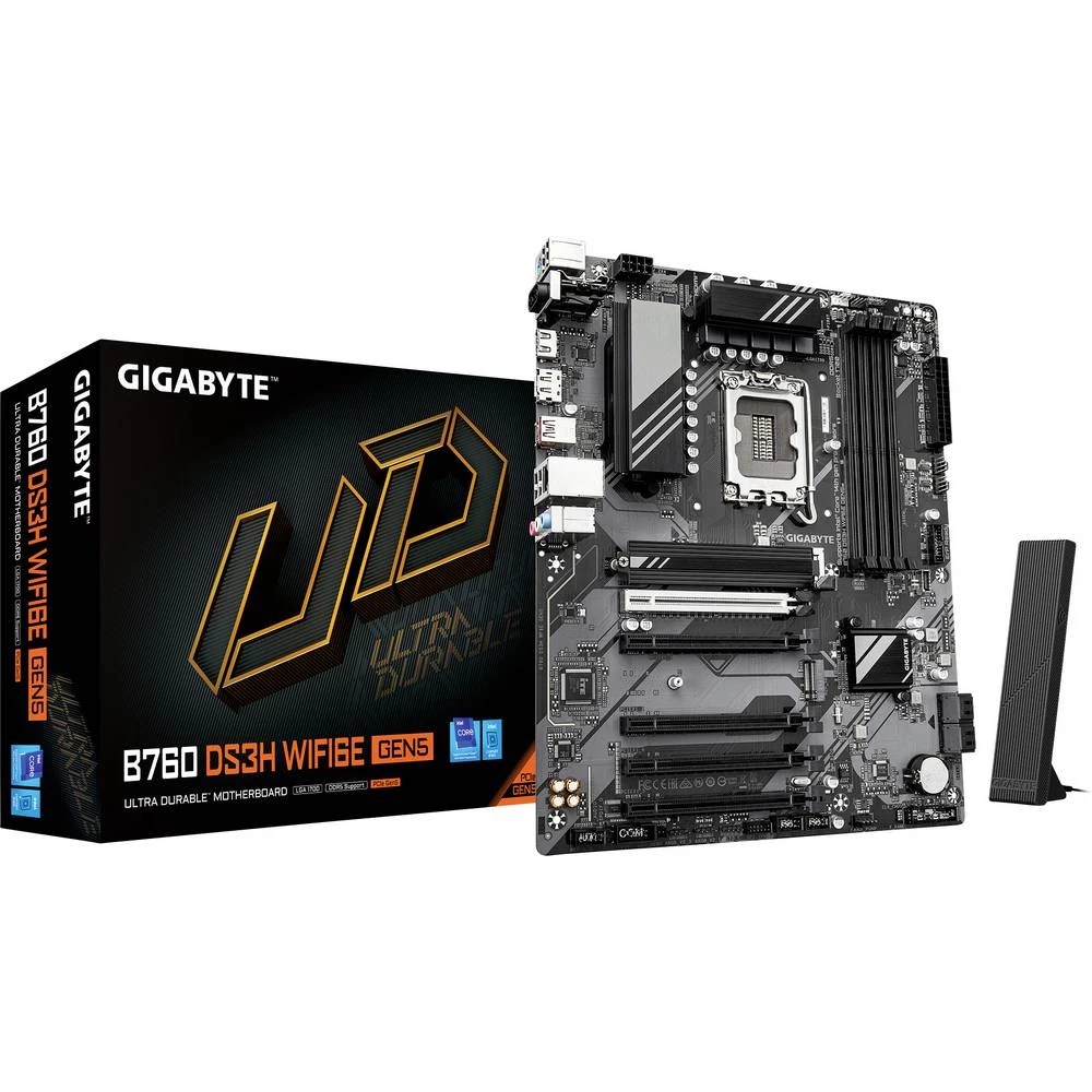 Gigabyte B760 DS3H WF6E GEN5 matična ploča Baza Intel® 1700 Faktor oblika (detalji) ATX Set čipova matične ploče In slika