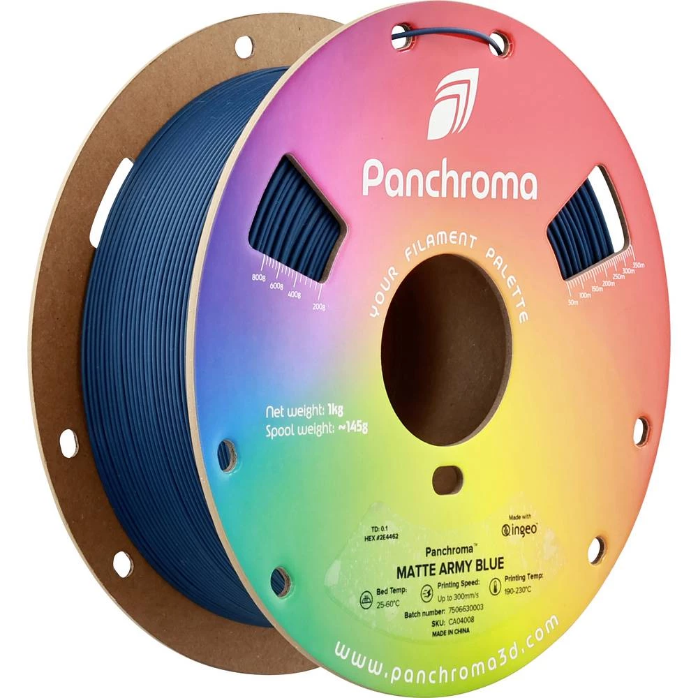 Polymaker CA04008 Panchroma™ Matte 3D pisač filament PLA mat, manji sadržaj plastike 1.75 mm 1000 g vojničko plava boja slika
