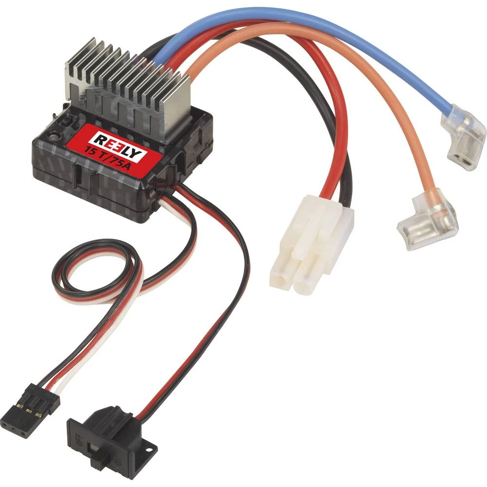 Upravljač brzine za istosmjerne modele automobila Reely Carbon Opteretivost (maks.): 106 A Ograničenje motora (okretaji): 15