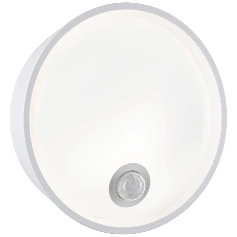 Kućna LED vanjska zidna svjetiljka Platomo detektor pokreta otporan na morsku vodu IP44 okrugla 180mm 3000K 14.5W 1200lm 230V bijela plastika Paulmann Platomo PIR weiß 94699 vanjsko zidno svjetlo  ... slika