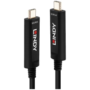 LINDY  priključni kabel USB-C™ utikač, USB-C™ utikač 5 m crna 38501  USB-C™ Display kabel slika