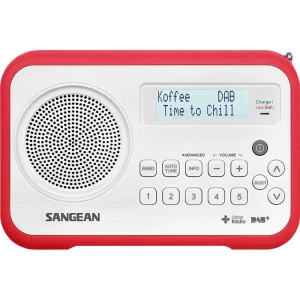 DAB+ (1012) Prijenosni radio Sangean DPR-67 UKW Funkcija punjenja baterije Crvena, Bijela slika