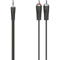 Hama 00200721 utičnica / Cinch audio priključni kabel [1x 3,5 mm banana utikač - 2x muški cinch konektor] 5 m crna slika