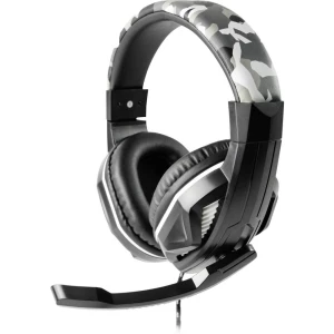Steelplay HP42 igraće naglavne slušalice sa mikrofonom 3,5 mm priključak sa vrpcom preko ušiju maskirno siva slika