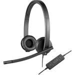 PC naglavne slušalice sa mikrofonom USB Stereo, Sa vrpcom Logitech H570e Preko ušiju Crna