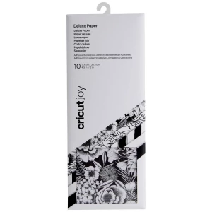 Cricut Joy™ luksuzni papirnati crno-bijeli biljni uzorak s podlogom od ljepila Cricut Joy Adhesive Backed Deluxe Paper dizajnerski set  crna, bijela slika