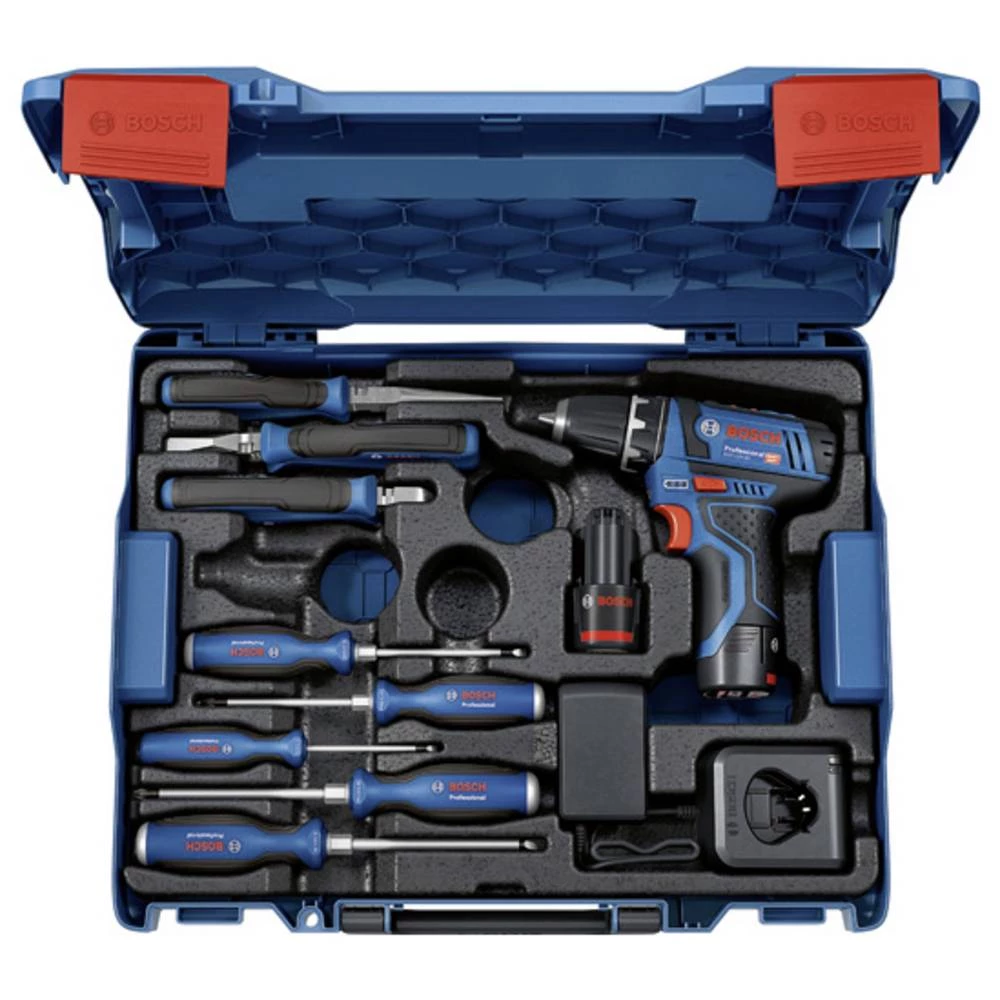 Bosch Professional GSR 12V-15 Professional und Handwerkzeuge 060186810R set alata akumulatorska bušilica/odvijač slika