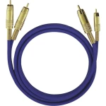 Oehlbach Cinch Audio Priključni kabel [2x Muški cinch konektor - 2x Muški cinch konektor] 3 m Plava boja pozlaćeni kontakti