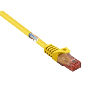 Basetech BT-2272305 RJ45 mrežni kabel, Patch kabel cat 6 U/UTP 1.00 m žuta sa zaštitom za nosić, bez halogena 1 St. slika