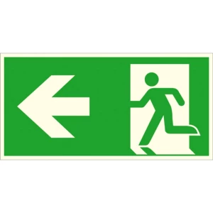 signal rute za izbjegavanje aluminij Izlaz u nuždi lijevo SafetyMarking 15.A1022 (Š x V) 400 mm x 200 mm ISO 7010 1 St. slika