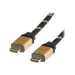 Roline HDMI priključni kabel HDMI A utikač 2.00 m crna, zlatna 11.04.5562 dvostruko zaštićen, pozlaćeni kontakti HDMI ka
