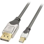 LINDY Mini-DisplayPort / DisplayPort adapterski kabel Mini DisplayPort utikač, DisplayPort utikač 3.00 m siva 36313  DisplayPort kabel
