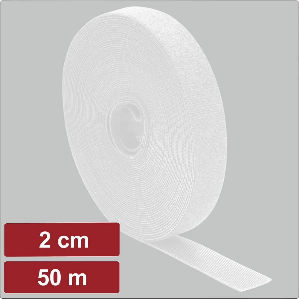 Electronic Garage EG25CA124 prianjajuća traka za povezivanje grip i mekana vunena tkanina (D x Š) 50 m x 2 cm bijela 50 slika
